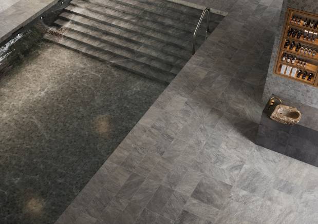 Landmark porcelain tiles grip finish: safety and elegance for your interior projects.