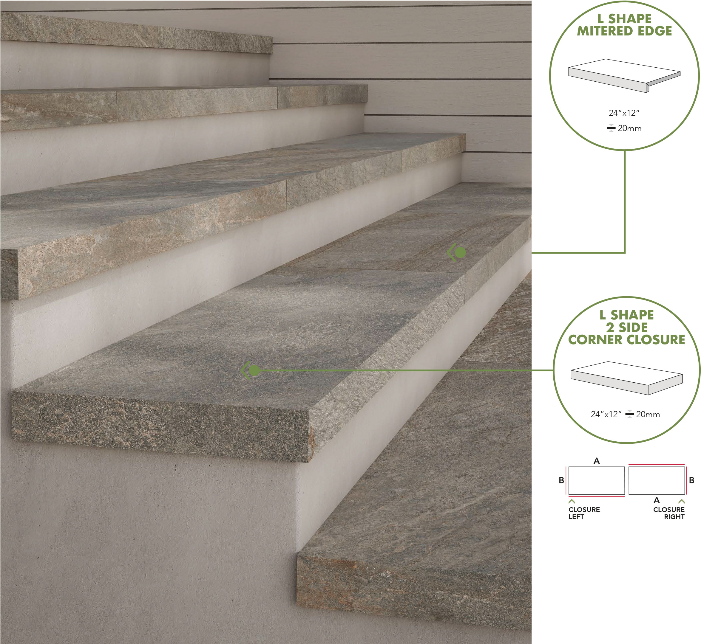 L SHAPE: <b>A SLEEK, MODERN TWIST FOR POOLS AND STAIRS.</b>